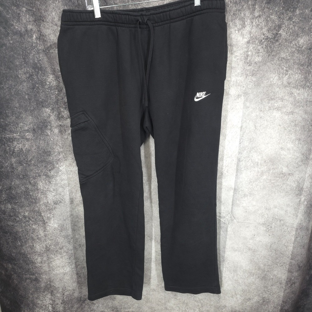 Nike Sweatpants Mens XXL Black Fleece Lined Pockets‎ Swoosh Logo 823513-010